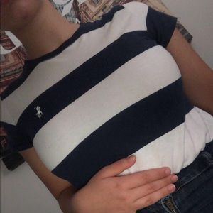 Polo navy & white striped tee 🤍💙